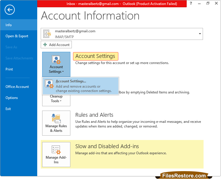 Open your MS Outlook