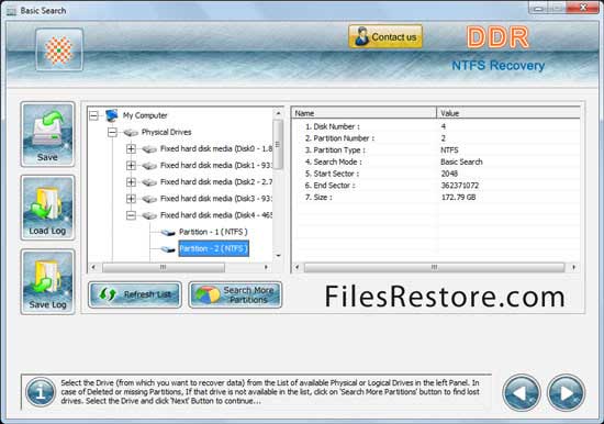 Windows 7 NTFS Partition File Restore 5.8.4.1 full